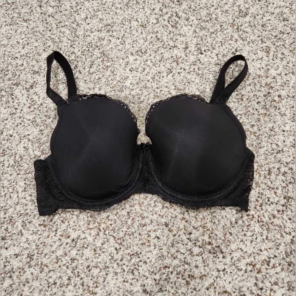 Victoria's Secret Dream Angel's Black Lined Demi Bra Size 34DD
